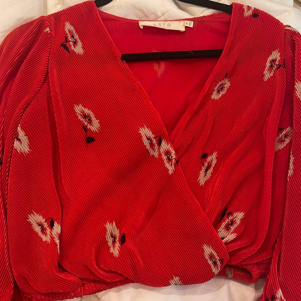 Red long sleeve blouse from Astr